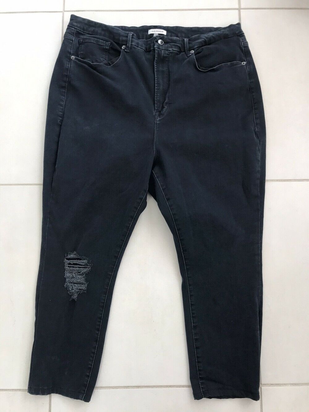 Good American Good Legs Denim Jeans High Waist Crop